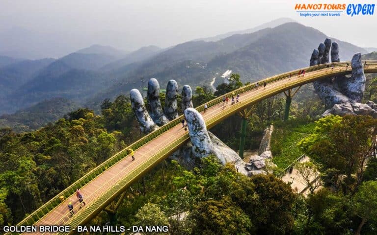 Golden Bridge at Sun World Ba Na Hills in Da Nang, Vietnam